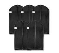 HangerMaster Protective Cover for Suits/Clothing Garments. 110cm (44") Black Breathable Protective Case & Bag - 5 Pack (UK Seller)