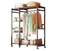 Hangers, clotheslines, Open Hangers, Portable wardrobes, Heavy-Duty Metal wardrobes with partitions and Swivel Wheels, Equipped with dust Covers, Suitable for bedrooms and Dormitories A