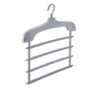 hangers for clothes Multi Purpose Retractable Hanger Multi-layer Plastic Anti Slip Drying Pole Pants Scarf Organizer Storage Saving Space hanger(Gris)