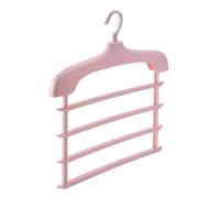 hangers for clothes Multi Purpose Retractable Hanger Multi-layer Plastic Anti Slip Drying Pole Pants Scarf Organizer Storage Saving Space hanger(Rose)