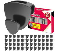 Hangers Space Saving 50Pcs, Upgrade 40Lb(Max) Heavy Duty Hanger Hooks Space Saver, Space Saving Hangers for Clothes Hanger Connector Hooks, Plastic Clothes Hanger for Closet Organizer, Black