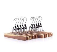 HANGERWORLD 10 Natural Cedar Wood 27cm Moth Repellent Clothes Trouser Skirt Clamp Hangers