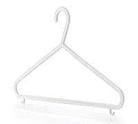 HANGERWORLD 10 Pack White Plastic Coat Hangers - 36cm for Hanging Adult Clothes, No Shoulder Bumps with Loops for Skirts and Trousers