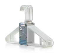 Hangerworld 10 White 42cm Plastic All Purpose Coat Clothes Garment Trouser Skirt Bar Hangers Loop Hooks.