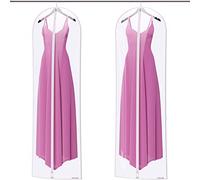 HANGERWORLD 2 Clear 72 Inch Showerproof Wedding Dress Bridesmaid Dress Ball Gown Garment Cover Bags with White Trim