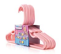 HANGERWORLD 40 Pink Plastic 29cm Childrens Coat Clothes Garment Trouser Skirt Bar Baby Toddler Hangers.