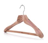 HANGERWORLD 50cm Luxury Strong Cedar Wood Clothes Coat Garment Hanger with Non Slip Trouser Skirt Bar