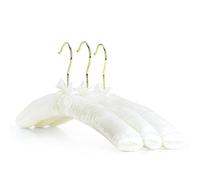 HANGERWORLD Pack of 10 Gorgeous Pale Ivory Satin Padded Clothes Hangers-43cm (17"), Wood, Universal