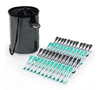 Hangerworld Set Grey Pegs Bag & 48 Plastic Soft Grip Clothes Pegs Hanging Pegs Basket