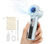 hangfan portable spray handheld fan [19H maximum cooling time], 3000mAh USB rechargeable personal fan, 100 gear adjustable, mini fan, suitable for home/shopping/makeup - summer female gift-Blue