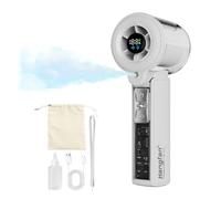 hangfan portable spray handheld fan [19H maximum cooling time], 3000mAh USB rechargeable personal fan, 100 gear adjustable, mini fan, suitable for home/shopping/makeup - summer female gift-White