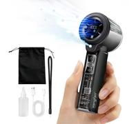 hangfan portable spray handheld fan [19H maximum cooling time], 3000mAh USB rechargeable personal fan, 100 gear adjustable, mini fan, suitable for home/shopping/makeup - summer female gift-Black