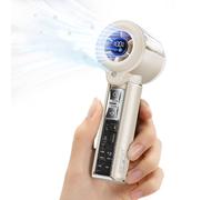 hangfan portable spray handheld fan [19H maximum cooling time], 3000mAh USB rechargeable personal fan, 100 gear adjustable, mini fan, suitable for home/shopping/makeup - summer female gift-Beige