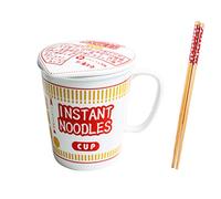 Hanghaijia Instant Noodle Bowl Ceramic With Cover, Creative Ramen Soup Bowl Mug Cover Student Lunch Box Bowl (Color : Red, Size : S)