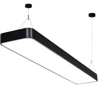 Hangilight Modern LED Chandeliers, Minimalist Pool Table Ceiling Hanging, Rectangle LED Lights Adjustable Height Light Fixture for Billiard Room Dining Room Office Gym, Black, 120cm