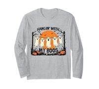 Hangin' With My Boos Ghost Halloween Pumpkin Spooky Season Long Sleeve T-Shirt