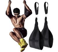 Hanging Ab Straps for Pull Up Bar - Gym Ab Suspension Straps for Arm Training Support Knees Leg Raises (Black)