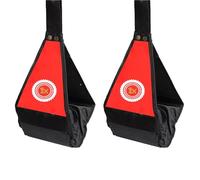 Hanging Ab Straps for Pull Up Bar - Padded Arm Slings with Rust-Resistant Carabiners - Ab Straps for Leg Raises, Core Strength & Abs Workout - Home Gym Equipment for Men & Women (Red)