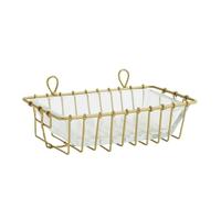 Hanging Antique Brass & Glass Soap Dish, Gold Wire Bathroom Kitchen Single Soap Holder, Glass Insert Soap Dish, Wall Hung Bathroom Kitchen Single Soap Plate, Wall Mounted Soap Dish Holder