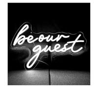 Hanging Art Neon Signs Be Our Guest LED Neon, USB Powered Dimmable LED Neon, Suitable For Hotels, Restaurants, Party Wall Art 43x28cm