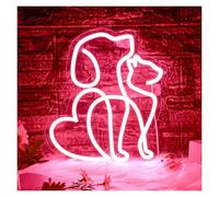 Hanging Art Neon Signs Cat and Dog Sign Lamp Dimmable Hanging Neon Signs for Wall, Party, Shop, Club Bar, Game Room Decor Birthday Surprise 33cm×30cm