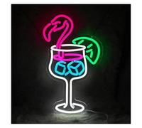 Hanging Art Neon Signs Cocktail Flamingo Neon Lights For Bar Pub Shop Man Cave Restaurant Decor 42x25cm