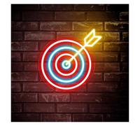 Hanging Art Neon Signs Dart Board Neon Sign for Adult Kids Dart Target Led Lamp Funny Decor for Man Cave Bar Game Room Bedroom 33cmх33cm