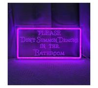 Hanging Art Neon Signs Do Not Summon The Devil In The Bathroom,for Bathroom, Personalized Home 39x20cm