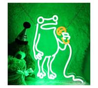 Hanging Art Neon Signs Frog Singing Neon Lights For Bar Pub Music Studio Man Cave Concert Party Decor 48x42cm