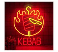 Hanging Art Neon Signs Kebab LED Neon Sign Acrylic LED Light for Shop Window Store Display Beer Bar Nightclub Party Wall Decor Lamp Sign Illuminated 32cmx42cm