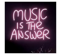 Hanging Art Neon Signs Music is The Answer Neon Sign,Letters LED Neon Light for Bedroom Game Room Club Bar Party Decoration 36cmx40cm(D)