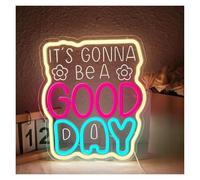 Hanging Art Neon Signs Neon Sign It's Gonna Be A Good Day for Wall Decor Dimmable Acrylic Lights for Living Room Restaurant Pub Club 27cmх32cm