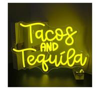 Hanging Art Neon Signs Tacos and Tequila Neon Sign Art Wall Light Room Decoration for Bar Party Fast Food Kitchen Mexican Restaurant Lamp 42cm×29cm