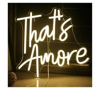 Hanging Art Neon Signs That's Amore Neon Sign Dimmable Light USB Powered for Party Home Romantic Wedding Bedroom Wall Decor Lamp 36cm×32cm