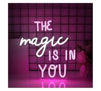 Hanging Art Neon Signs The Magic is in You for Living Room Bderoom 33cmx33.8cm
