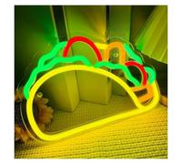 Hanging Art Neon Signs Tortilla-Shaped Neon Signs USB Powered for Mexican Food Restaurant Wall Decoration for Party Kitchen Art Deco 26cm×21cm