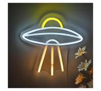 Hanging Art Neon Signs UFO Neon Sign USB Powered Dimmable Spacecraft Lights for Shop Club Festival Party Wall Decoration 25cm×25.3cm