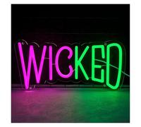 Hanging Art Neon Signs Wicked Neon Lights for Bedroom Living Room Man Cave Party Decor 18x37cm