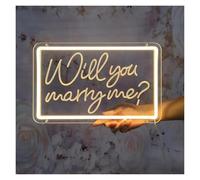 Hanging Art Neon Signs Will You Marry Me? Neon Light Sign,for Wedding Proposals and Romantic Scene Decoration 35x21.5cm
