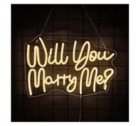 Hanging Art Neon Signs Will You Marry Me Neon Sign Light Dimmable for Proposal Wedding Engagement Party Valentine's Day Wall Decor 40cmx27.5cm
