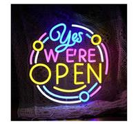 Hanging Art Neon Signs Yes We are Open Neon Light for Wall Decoration USB-Powered, Shops, Restaurants, Bars, Party Decoration Open Signs