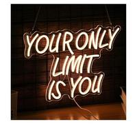 Hanging Art Neon Signs Your Only Limit Is You LED Neon, Suitable For Gym, Study, Office Wall Art 42x29cm