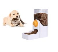 Hanging Automatic Pet Food Dispenser, 54oz Large Capacity Pet Feeder, Auto Gravity Cage Hanging Food Bowl for Small Dog Cat Rabbit Ferret Guinea Pig Hedgehog Chinchillas (White)