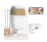 Hanging Automatic Rabbit Feeder with 1080P HD Camera,WiFi Smart APP Control 1-10 Meals A Day, 62oz Storage, Multiple Pet Cage Compatibility, Small Animal Food Dispenser for Bunny Chinchilla Guinea Pig