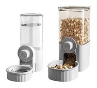 Hanging Automatic Water Dispenser and Feeder Combo for - 520ml Water Capacity and 1200ml Food Storage Ideal for Cats and Dogs (Grey, One Size)