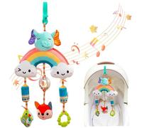 Hanging Baby Toys, Cute Cartoon Calming Stroller Toys with Bells & Teether, Colorful Companion Baby Gifts for Car, Crib, Home, Blue