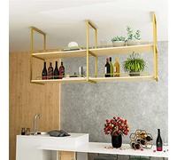 Hanging Bar Shelving Unit - Retro Ceiling Planter Display Rack for Indoor Balcony and Kitchen Storage - Wall-Mounted Flower Pot Stand