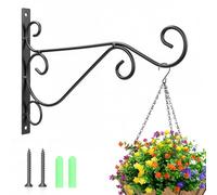 Hanging Basket Bracket 10 Inch Heavy Duty Hanging Basket Brackets Outdoor Hanging Basket Hooks Wall Hooks for Hanging Baskets Plant Hanger Hooks for Hanging Plants Baskets Wind Chime Bird Feeder Black