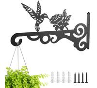 Hanging Basket Bracket Black Hanging Basket Brackets Outdoor 10 Inch Wall Brackets for Hanging Baskets Outdoor Hanging Basket Hooks for Plants Bird Feeders Lanterns