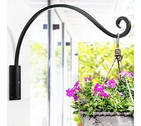 Hanging Basket Bracket | Hand-Forged Heavy Duty Plant Hook Hanger (22"/Black) Durable and Stable Outdoor Plant Hanger, Hanging Plant Bracket
